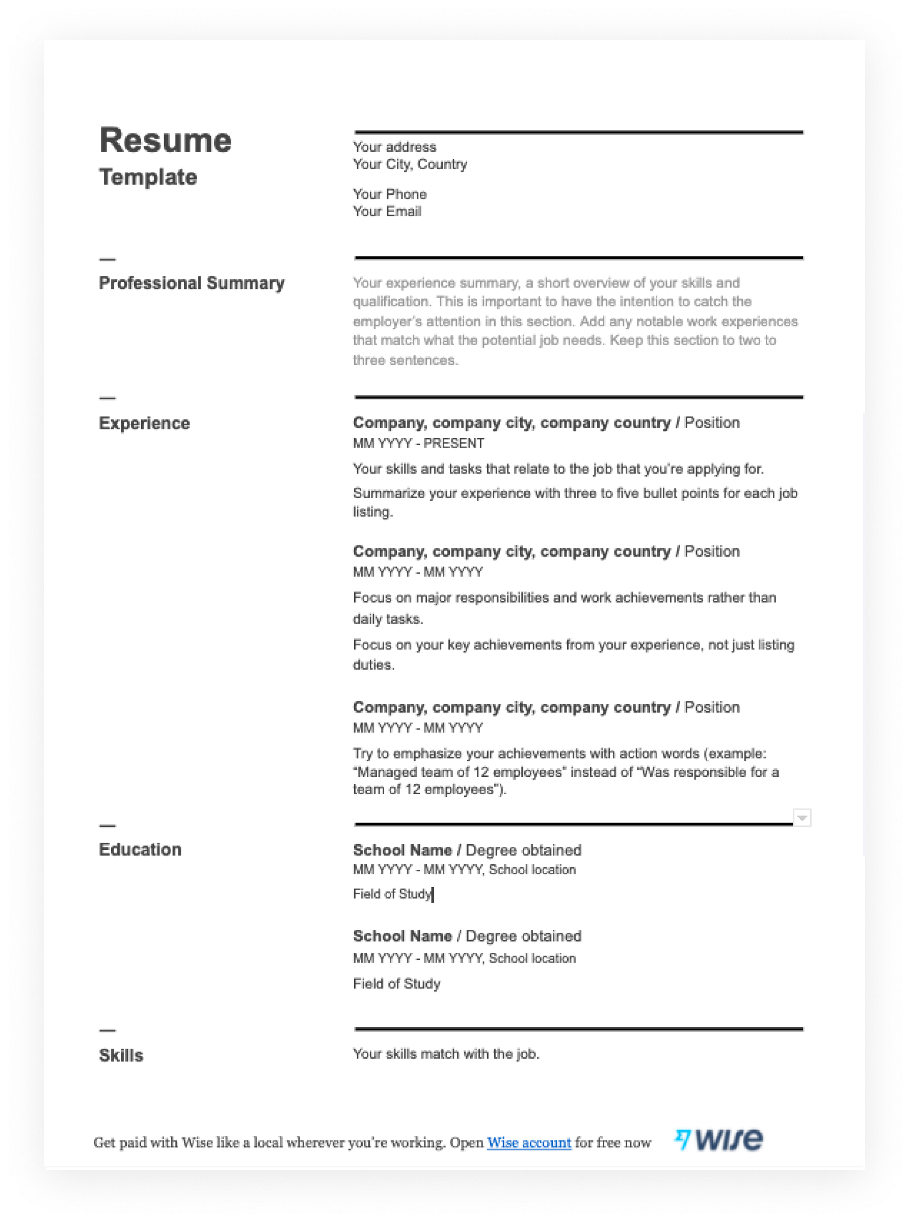 Essential Guide to Job Resume Template Download: Crafting Your Perfect Resume