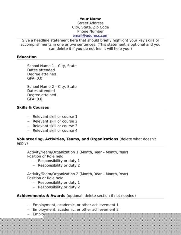Crafting Success: A Comprehensive Job Resume Template No Experience