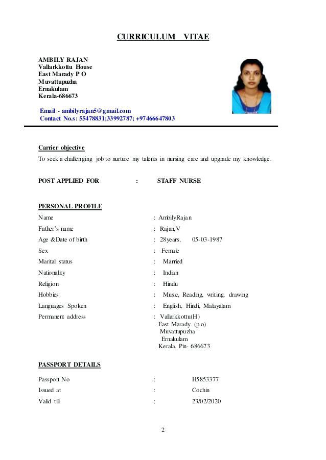 Essential Guide to Crafting an Effective Kerala Nurse Resume Sample