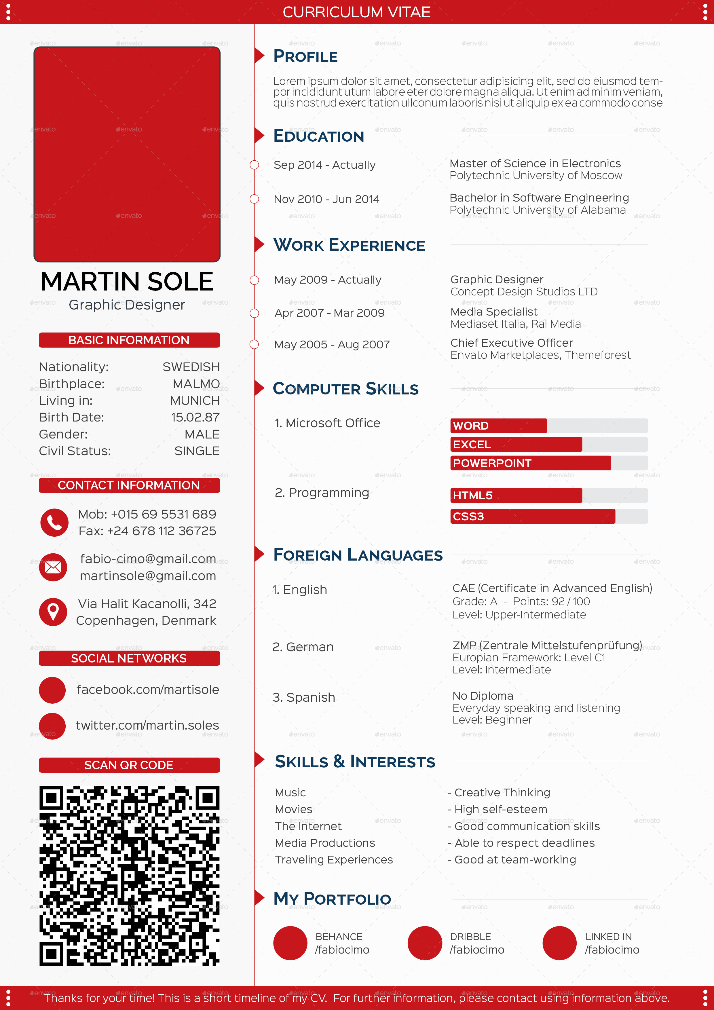 Enhance Your Job Applications with a Professional Latex Cv Template One Page