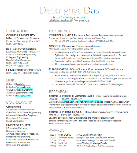 Enhance Your Job Prospects with a Professional LaTeX Resume Template for Computer Science