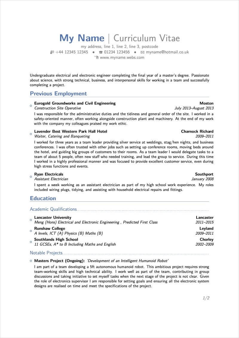 Enhance Your Job Prospects with a Stylish Latex Resume Template Student