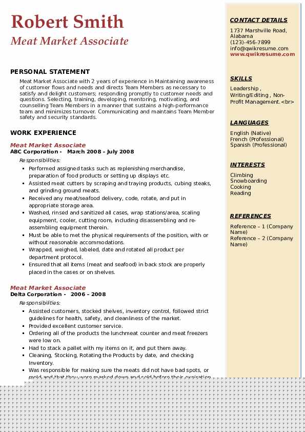 Crafting an Impressive Meat Sales Associate Resume: Tips and Examples