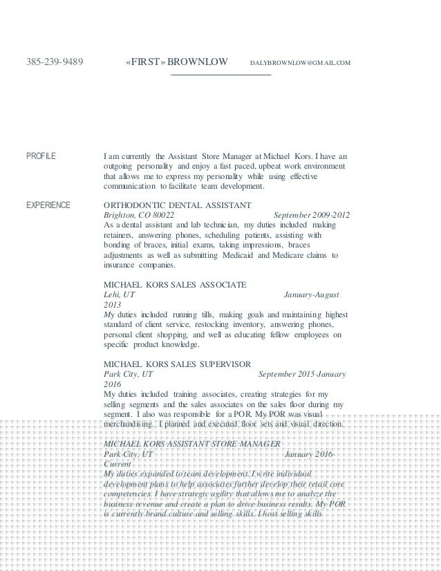 Crafting an Impressive Michael Kors Sales Associate Resume: Tips and Examples