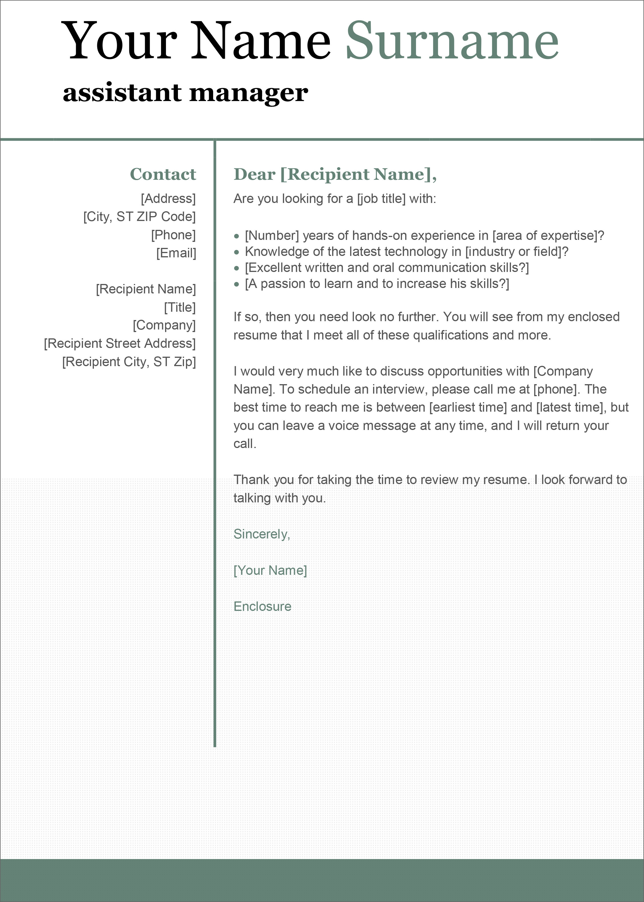 Enhance Your Job Application with Our Microsoft Word Resume Cover Letter Template Free