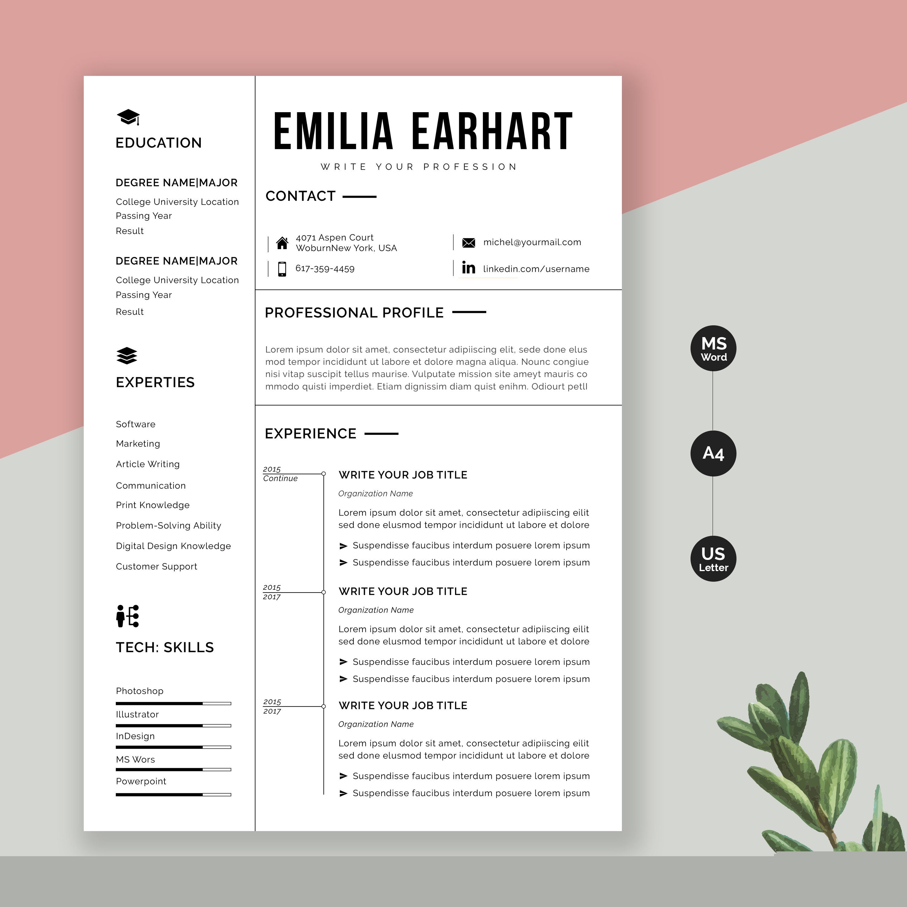 Enhance Your Job Search with the Microsoft Word Resume Template Contemporary