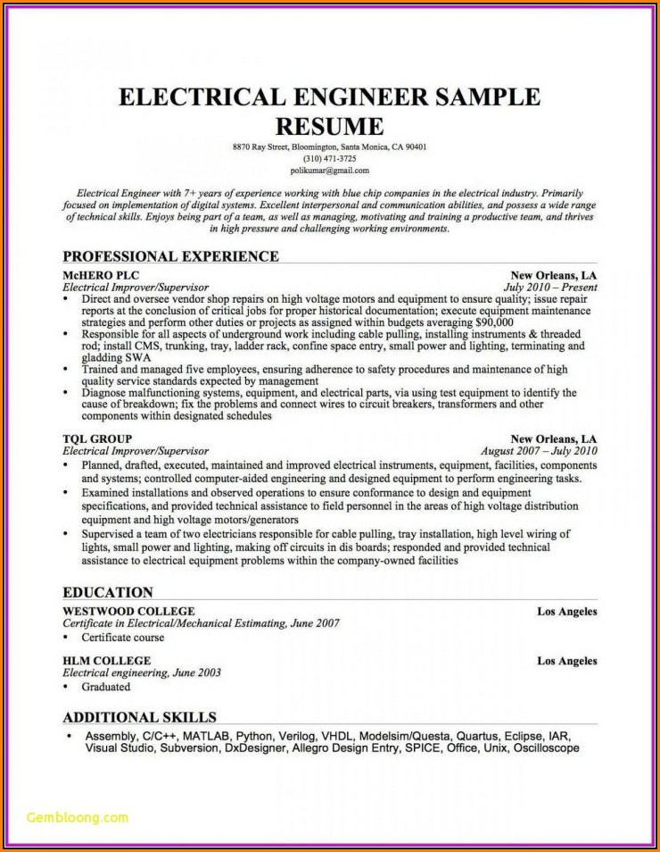 Craft Your Future: A Complete Guide to Microsoft Word Resume Template Electrician