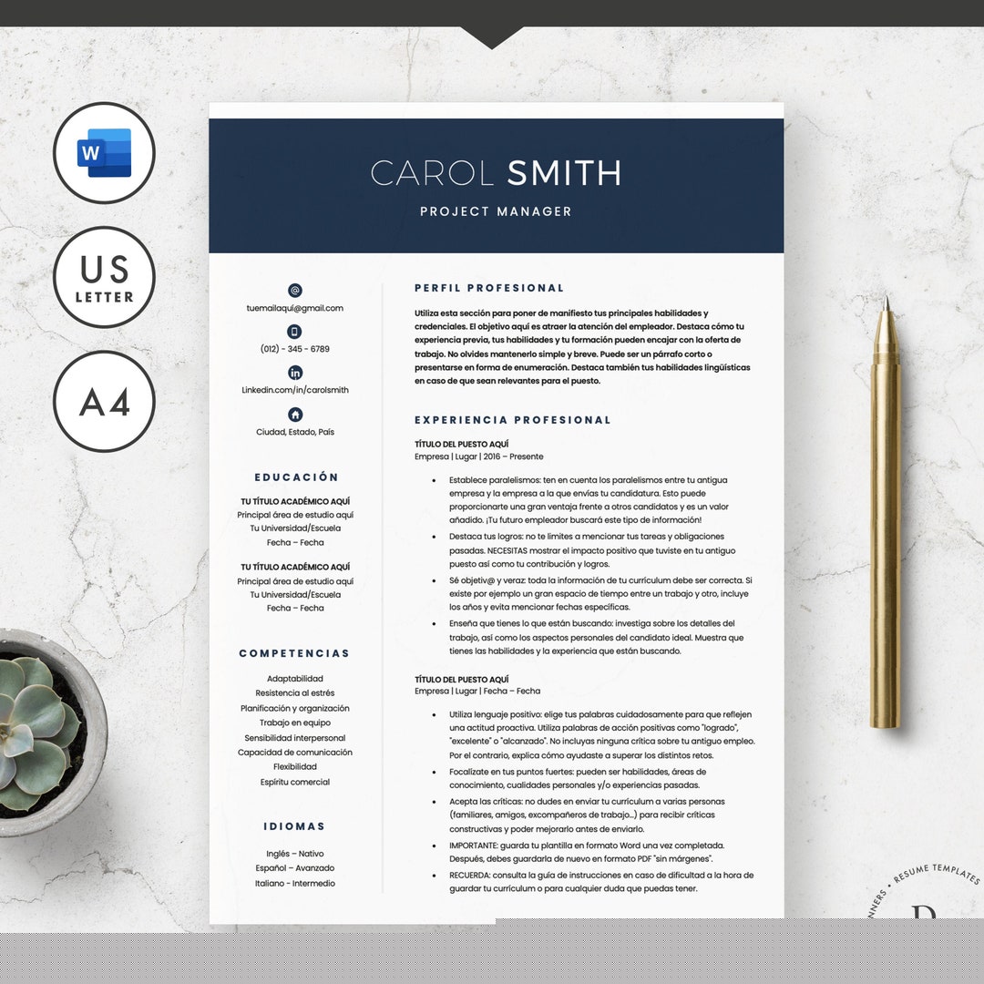 Plantilla de Currículum en Microsoft Word: La Guía Completa para Usar Microsoft Word Resume Template In Spanish