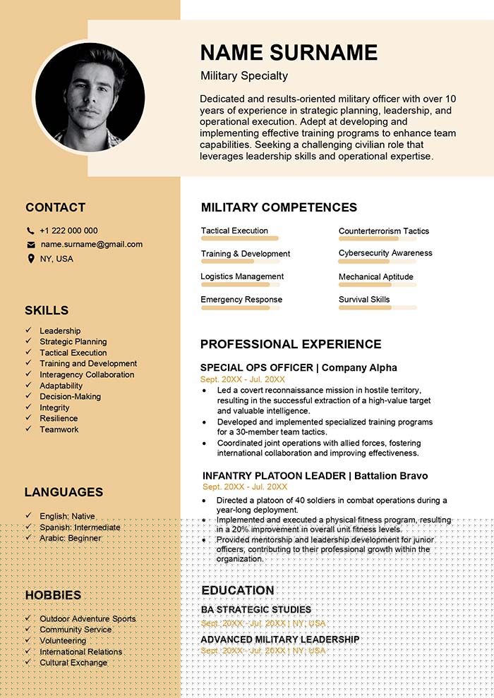 Maximize Your Job Search with a Military Resume Template Microsoft Word