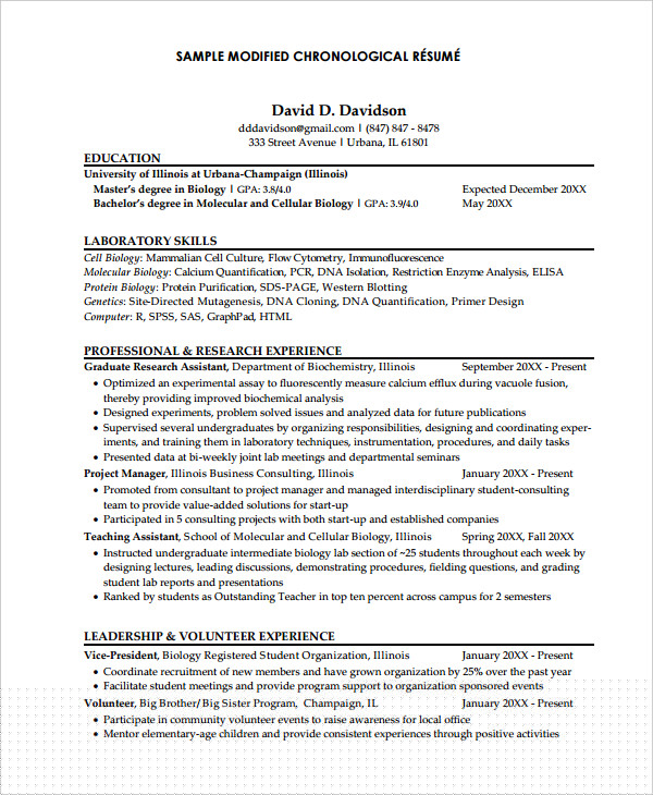 Understanding the Modified Chronological Resume Definition: A Flexible Approach to Job Applications