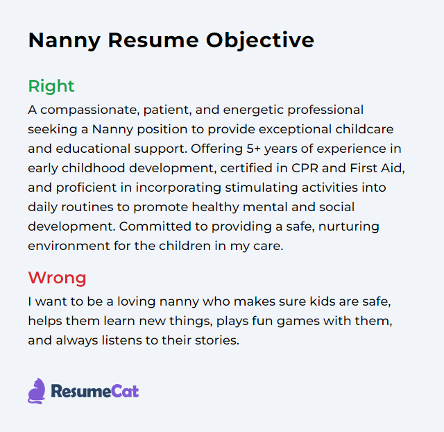 Crafting the Perfect Nanny Objective for Resume: Tips and Examples