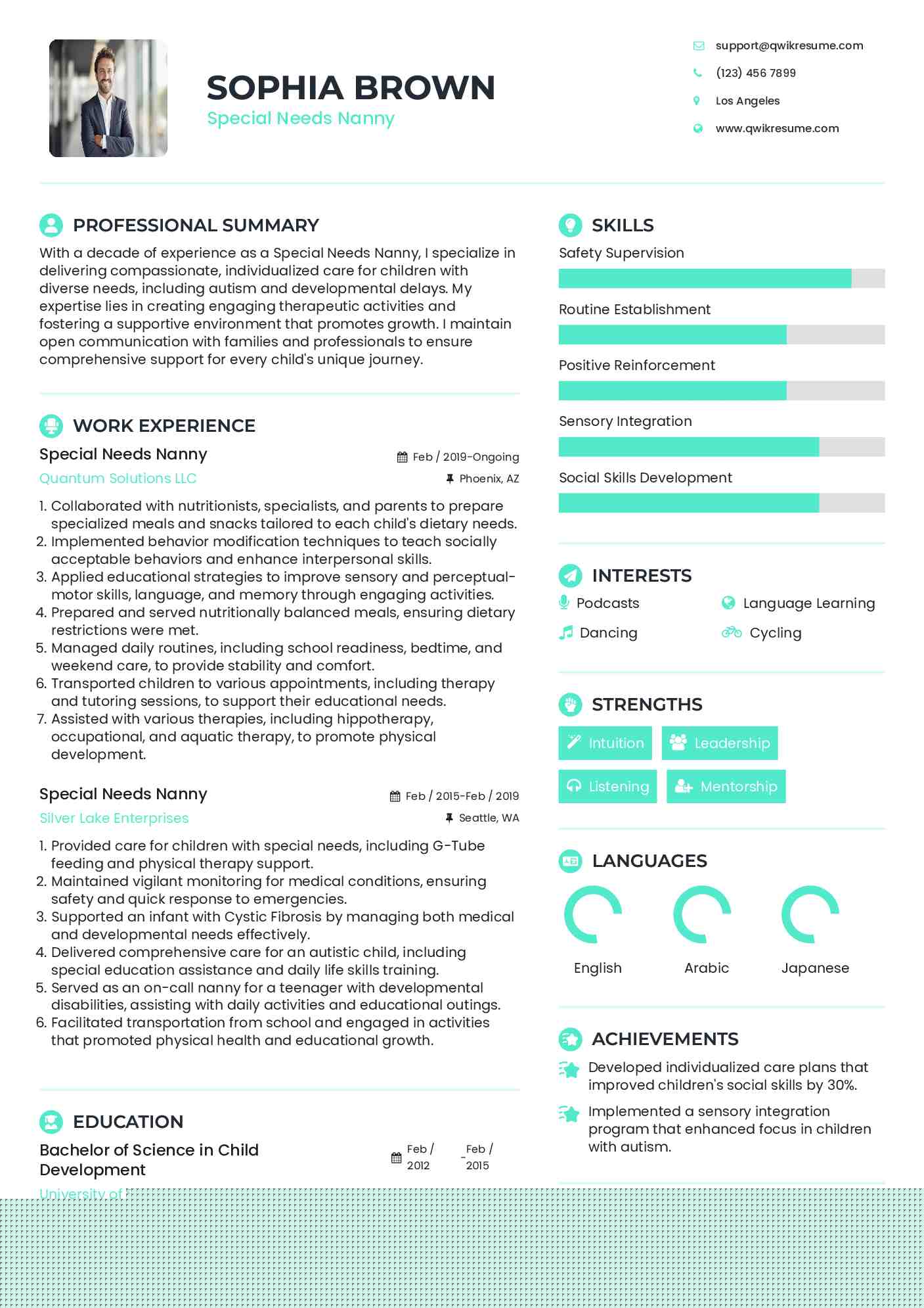 Creating a Compassionate Nanny Special Needs Resume: Tips and Examples for Success