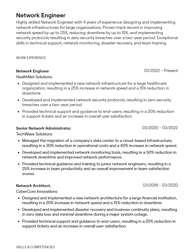 Effective Networking Resume Summary Examples to Enhance Your Job Applications