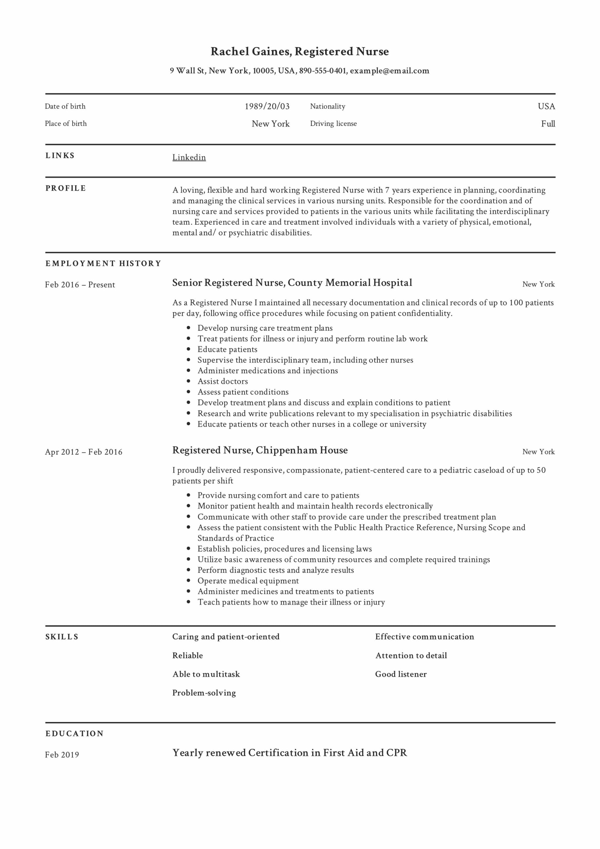 Nurse Resume Examples Free: Craft Your Perfect Nursing Resume Today!