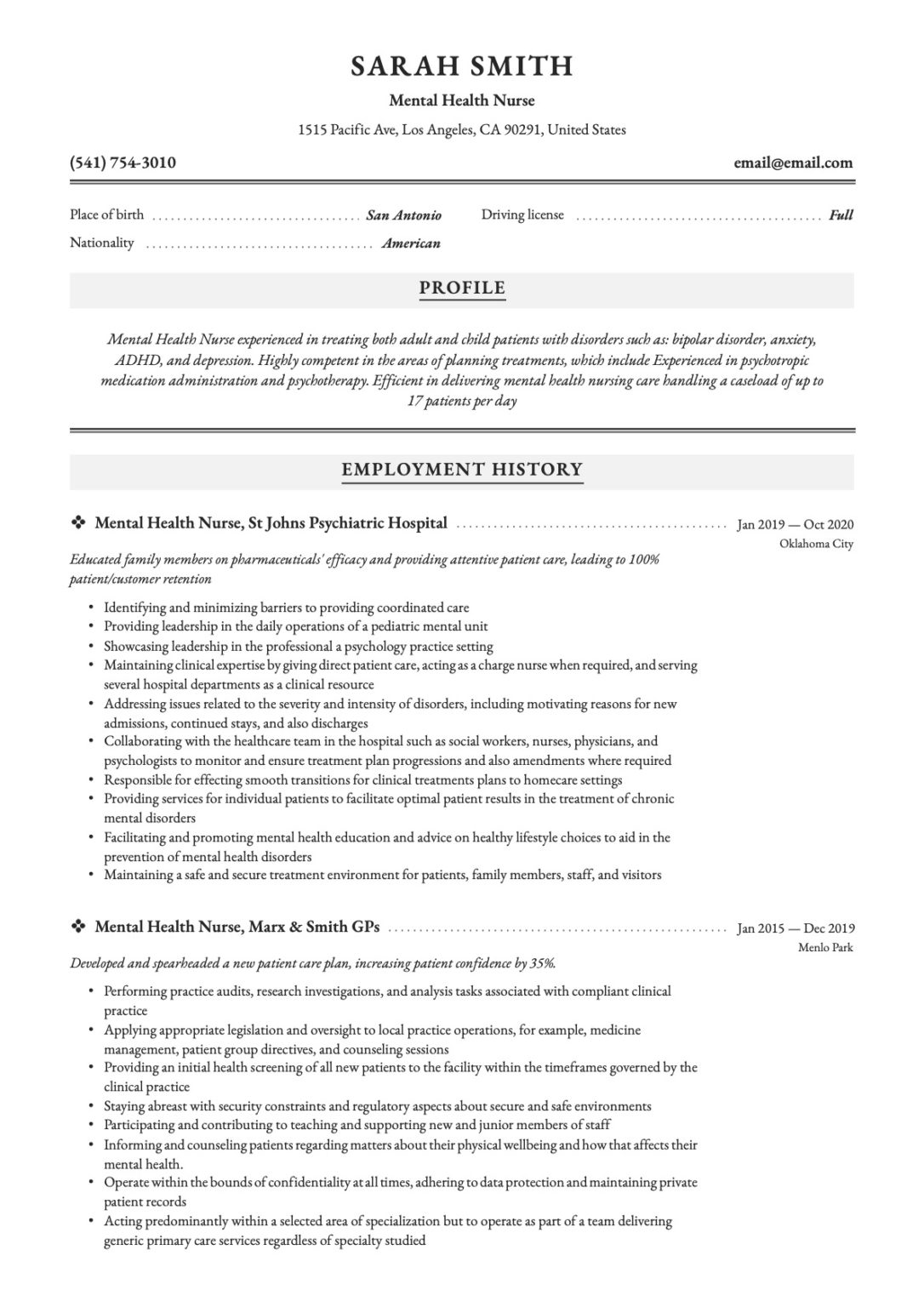 Crafting a Compelling Nurse Resume Mental Health: Tips and Examples for Success