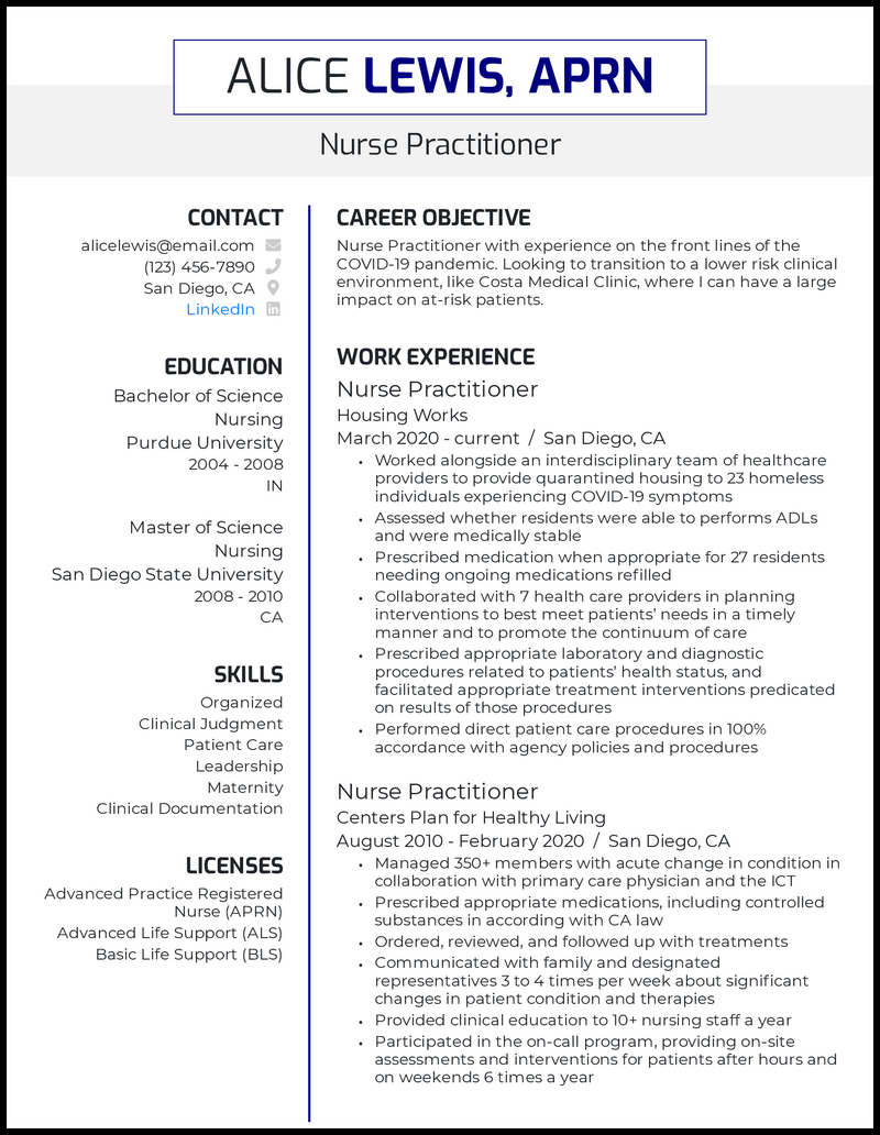 Nurse Resume Objective Example: Crafting the Perfect Introduction for Your Nursing Career