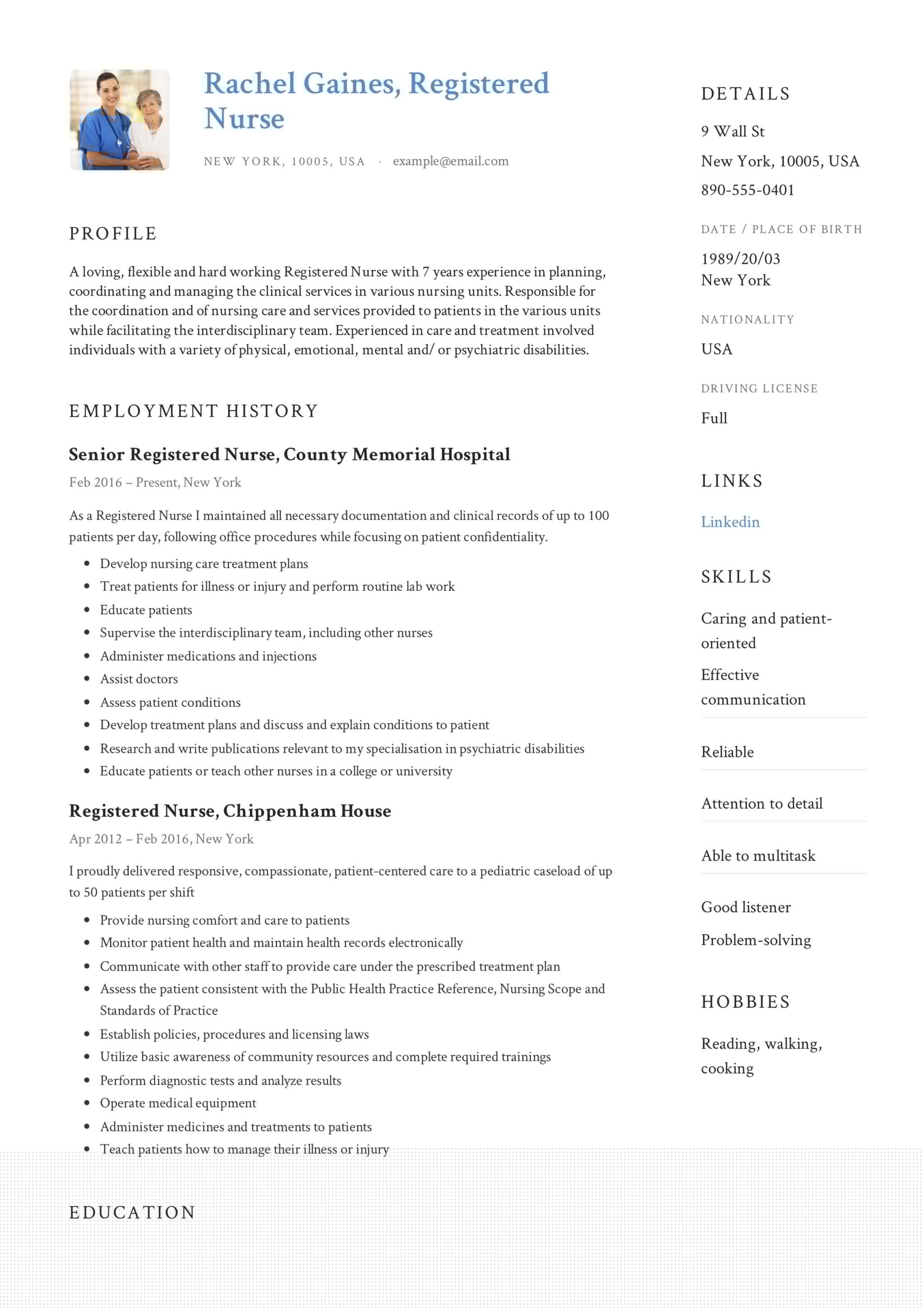 Nurse Resume With Detailed Job Description Sample: Crafting a Winning Application