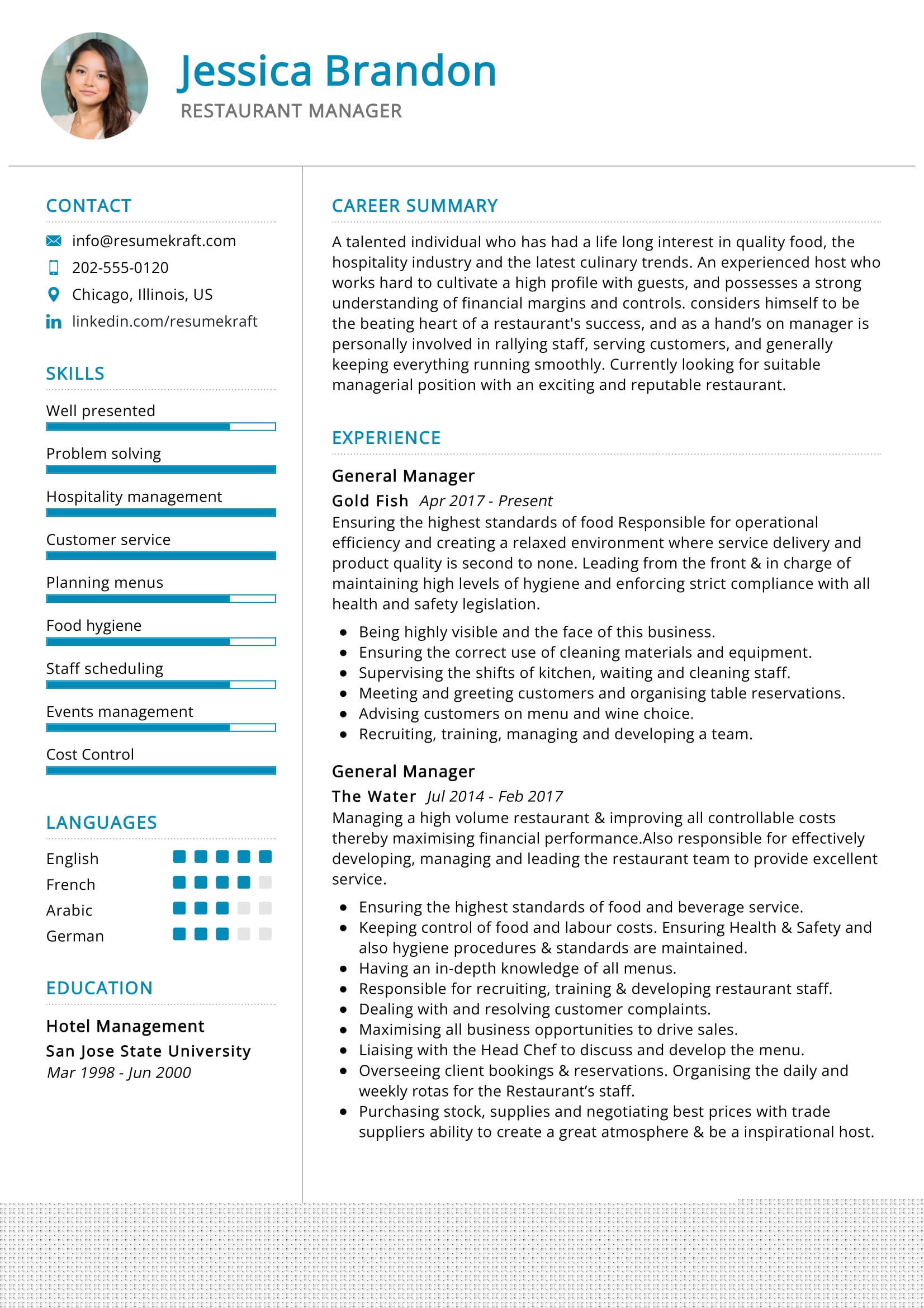 Crafting the Perfect Restaurant Manager Resume: Tips and Best Practices
