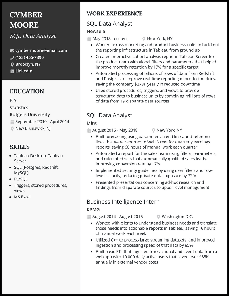 Crafting the Perfect PL SQL Data Analyst Resume: Tips and Examples