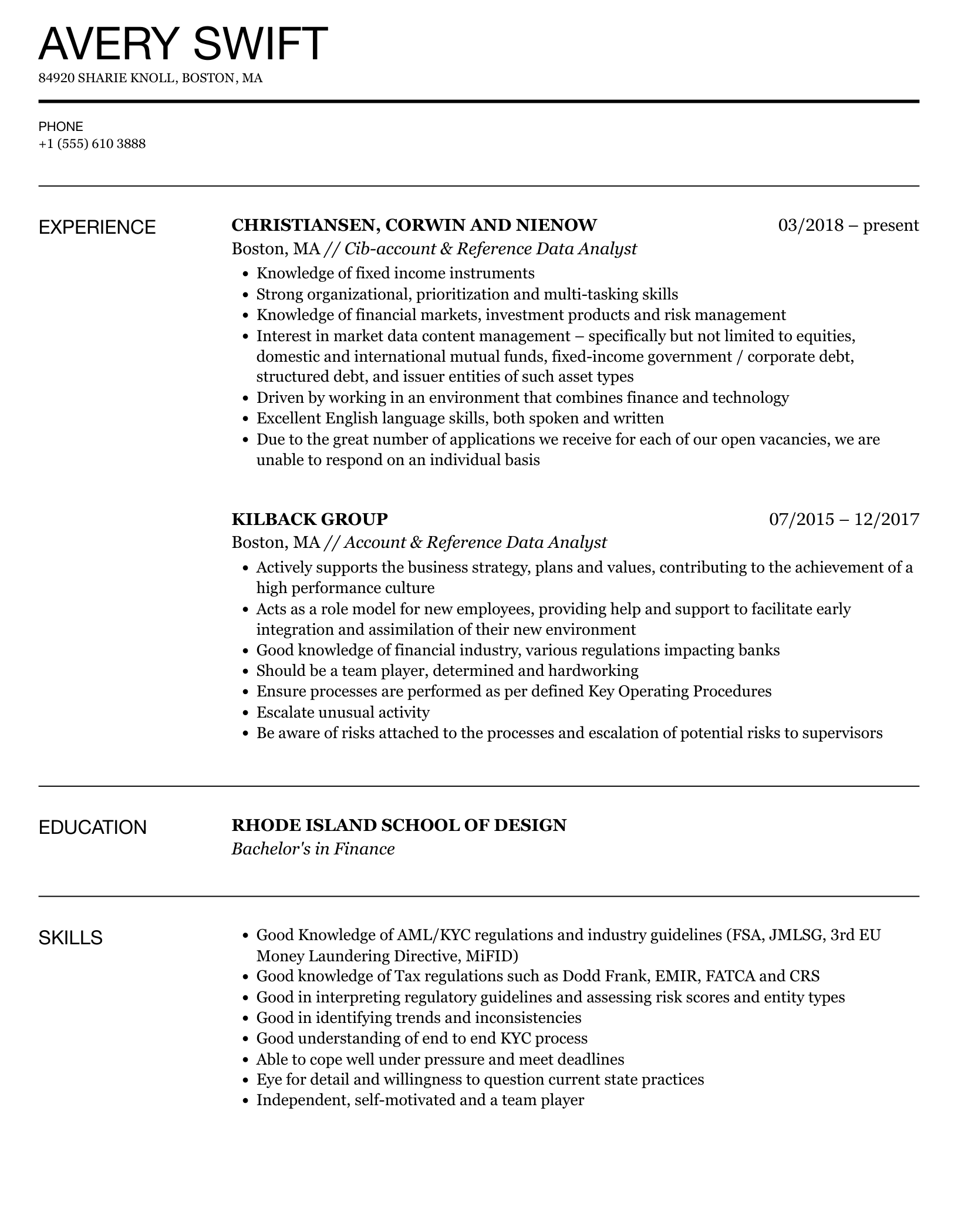 Essential Tips for Crafting a Winning Reference Data Business Analyst Resume