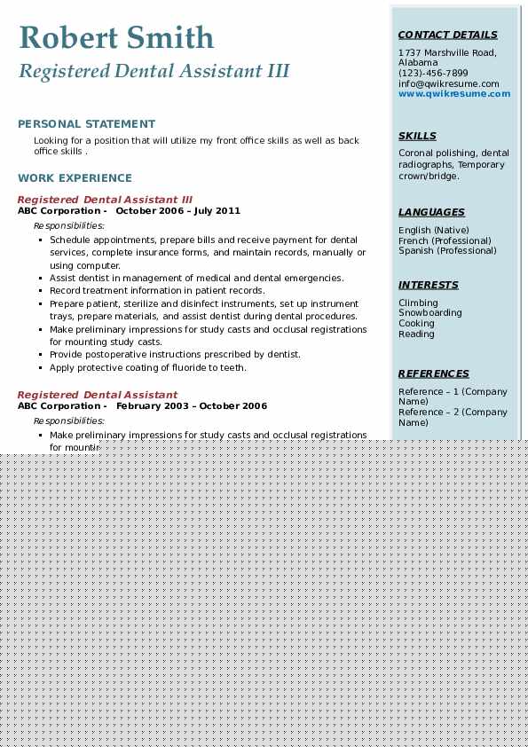 Crafting Success: Top Registered Dental Assistant Resume Examples to Inspire Your Job Search
