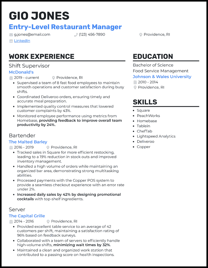 Essential Tips for Crafting the Perfect Restaurant Manager Resume Australia