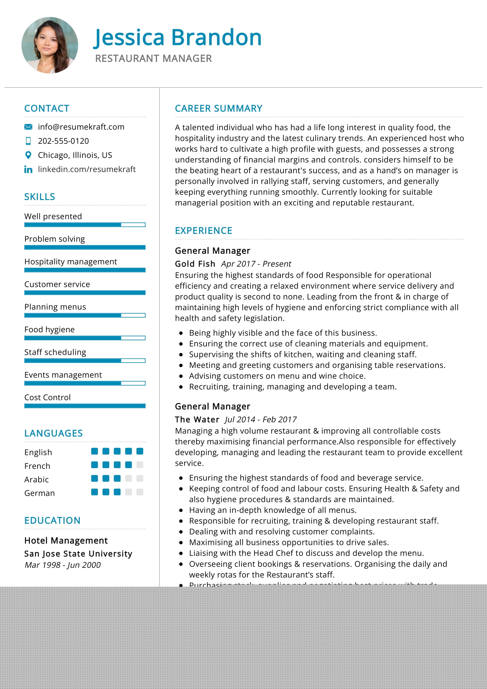 Creating an Impressive Restaurant Manager Resume: A Comprehensive Restaurant Manager Resume Sample