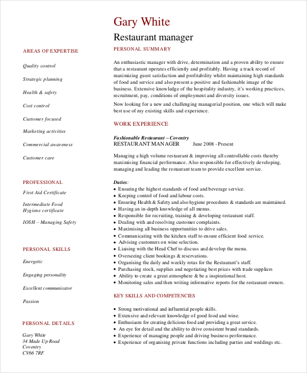 Essential Guide to Restaurant Manager Resume Samples PDF: Stand Out in Your Job Search