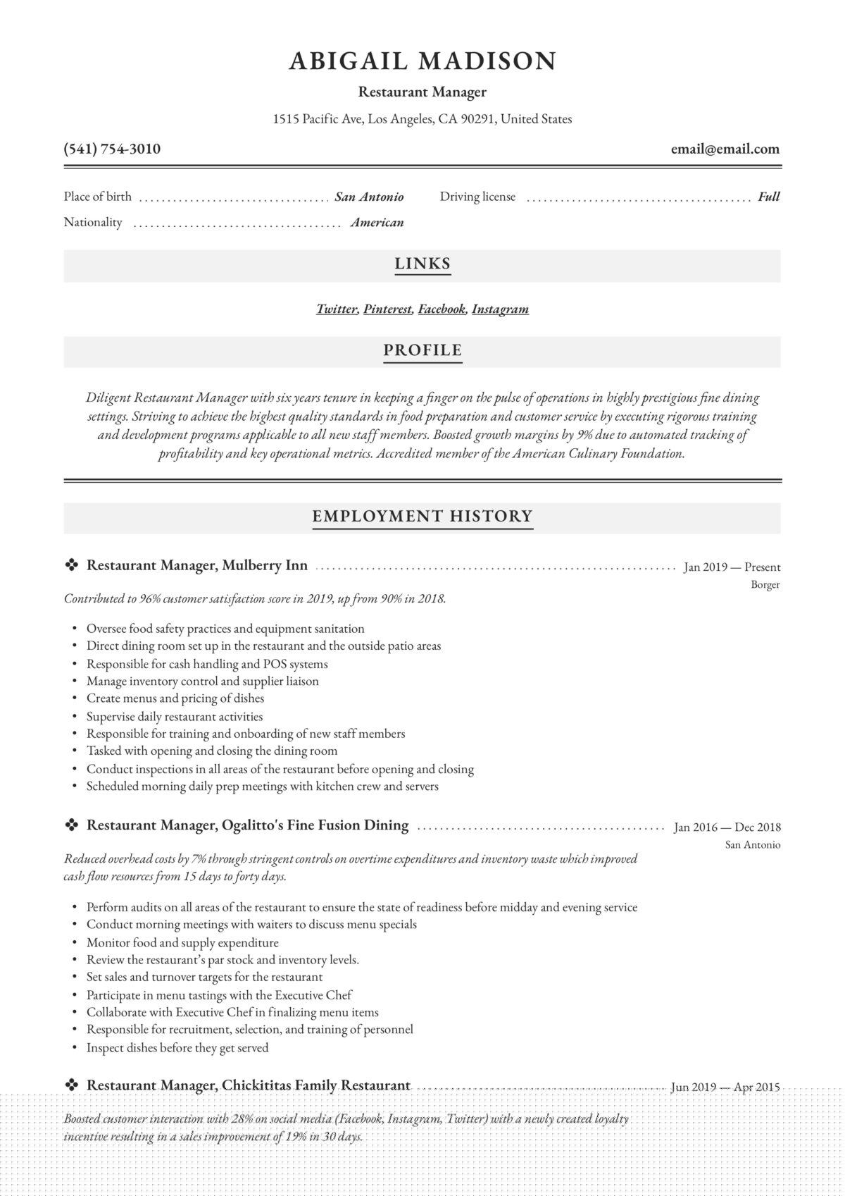 How to Craft the Perfect Restaurant Office Manager Resume: Tips and Examples