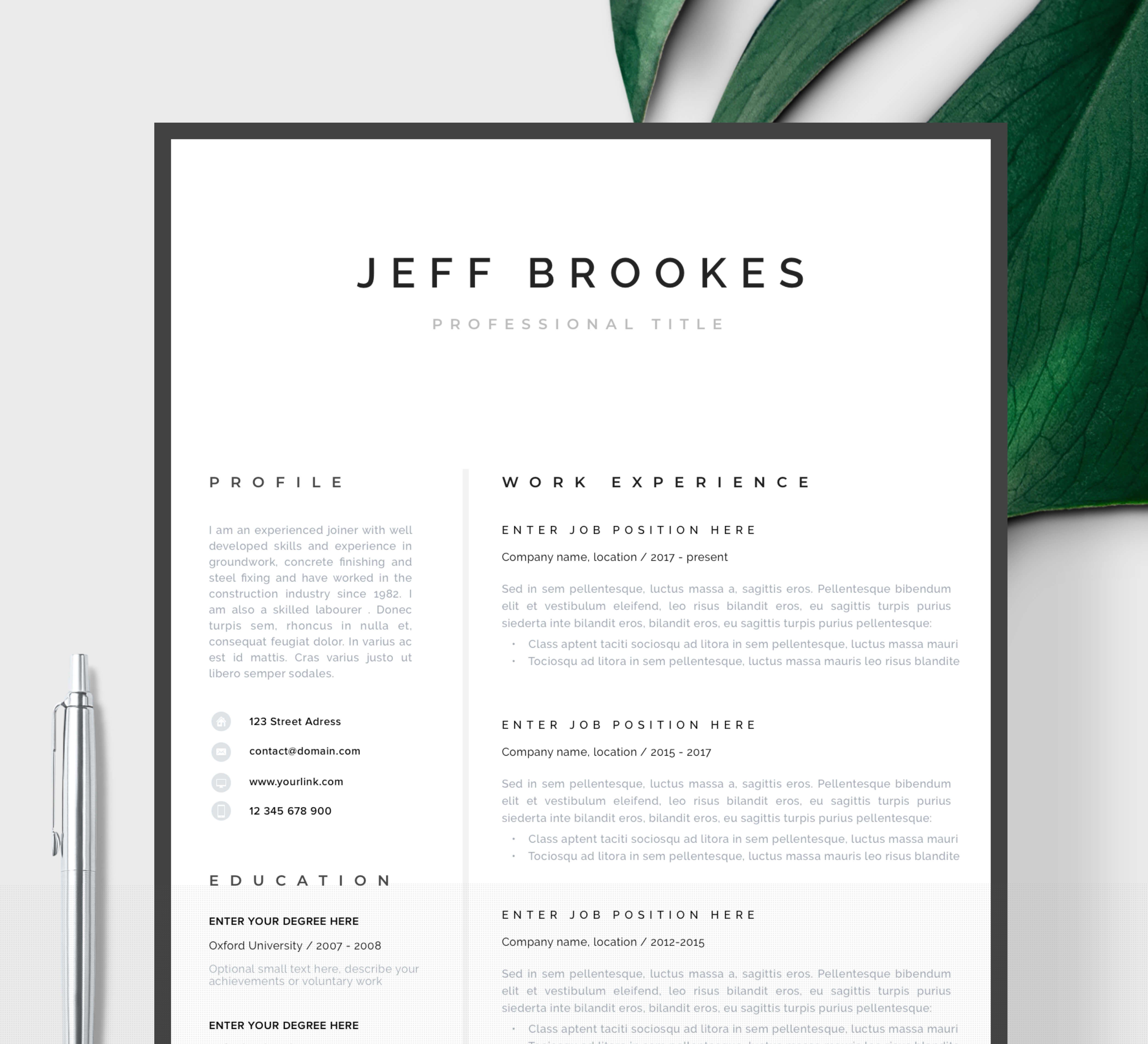 Unlock Your Career Potential with Stunning Resume Design Templates Word Free