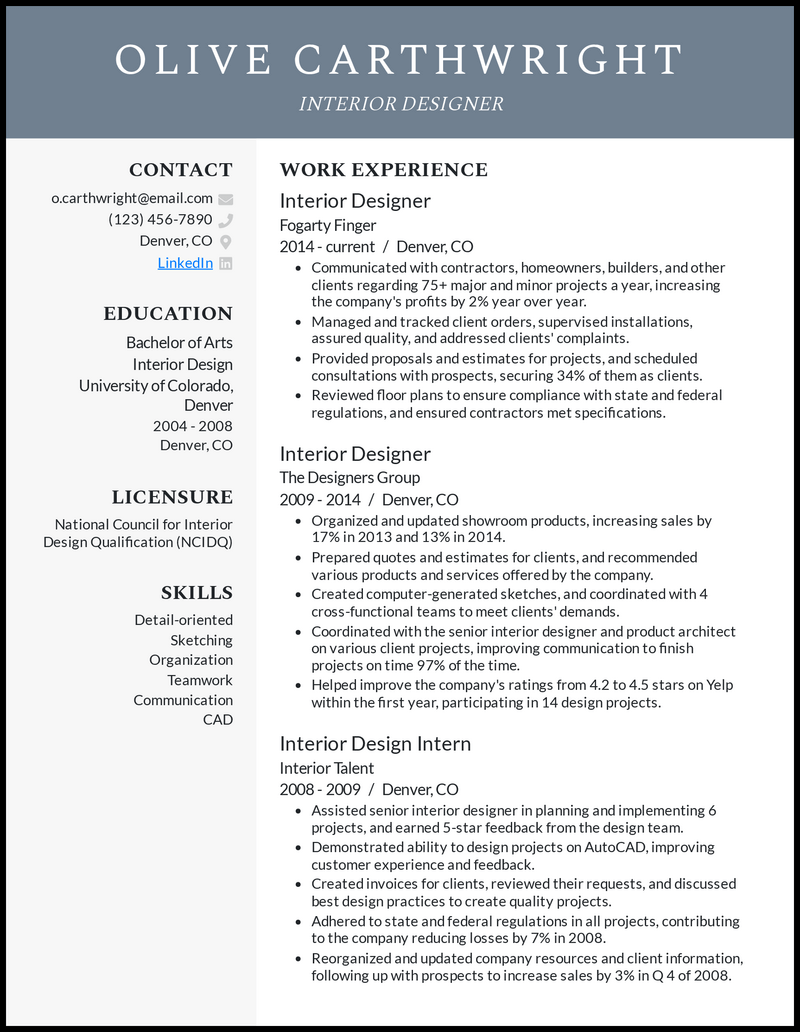 Crafting the Perfect Resume For Interior Design Jobs: Tips and Examples