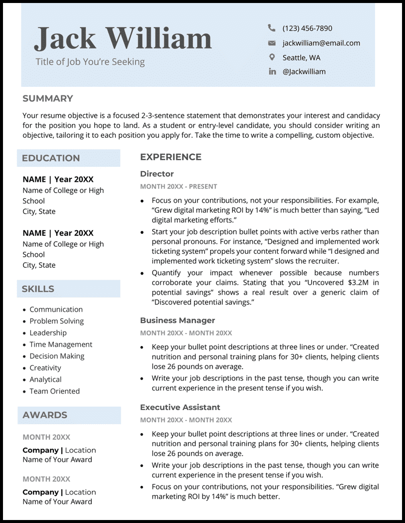 Unlock Your Career Potential with Our Resume Header Template Free