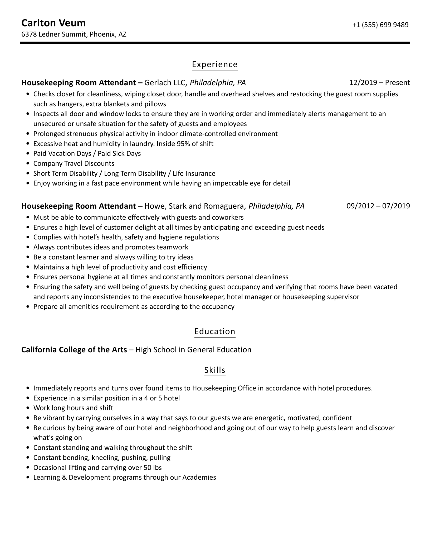 Essential Tips for Crafting an Impressive Resume Housekeeping Room Attendant
