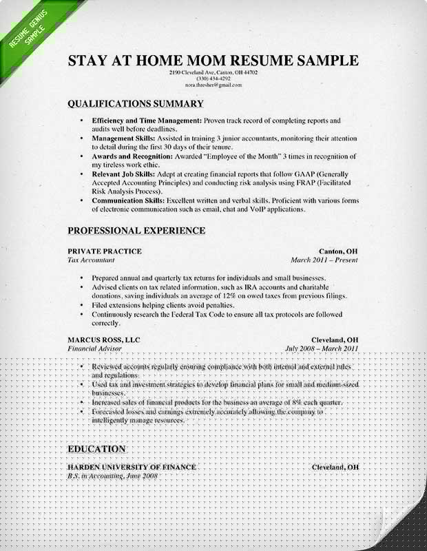 Effective Resume Job Titles for Stay At Home Mom: Highlighting Your Skills and Experience
