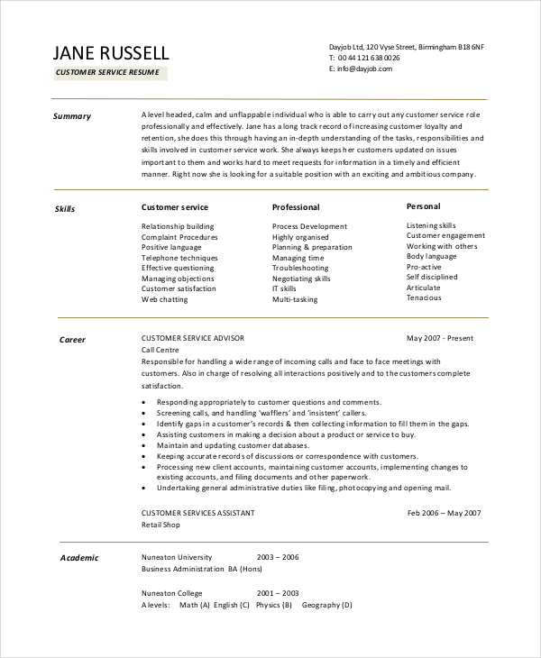 Top Resume Objective Examples For Customer Service Jobs to Stand Out