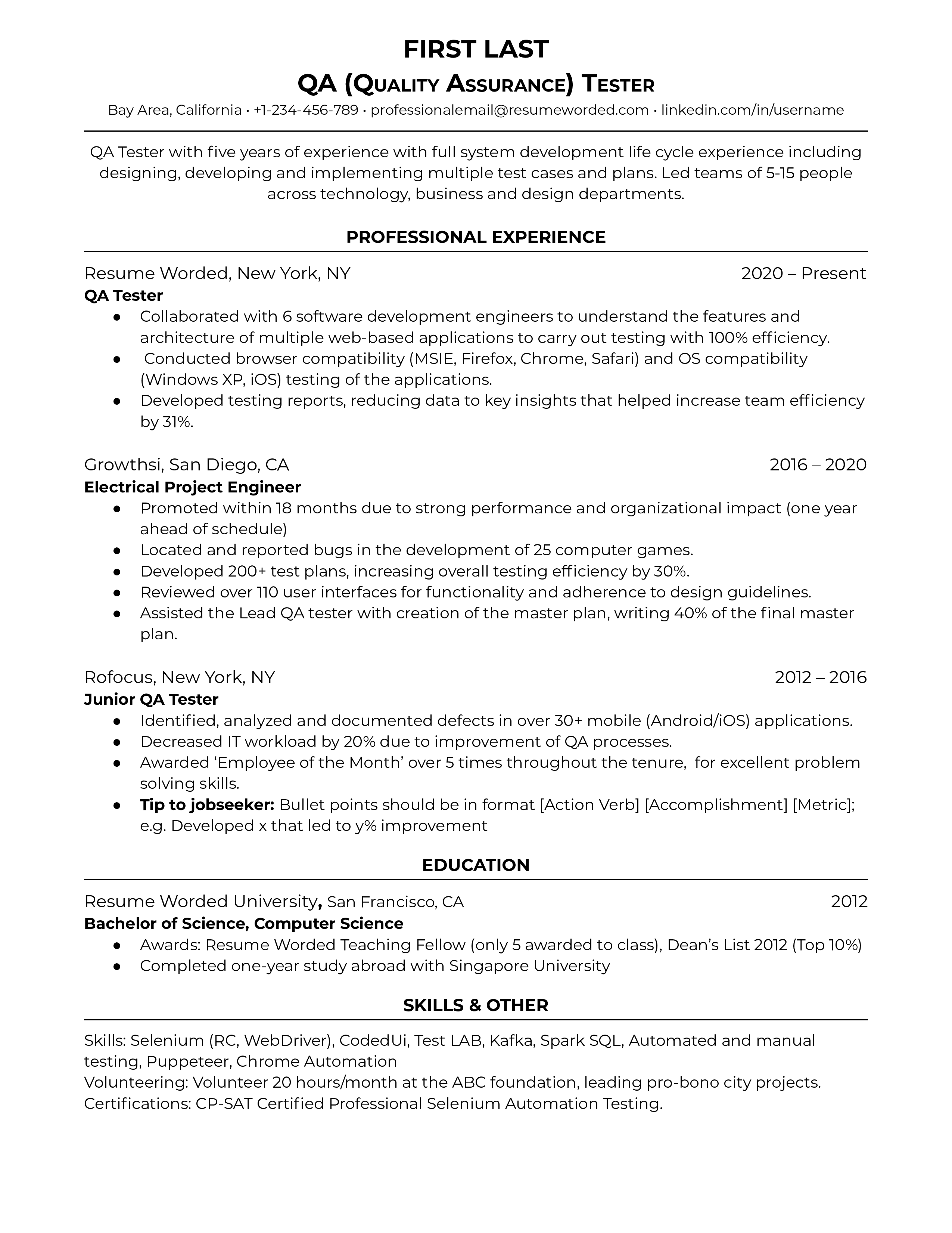 Top Resume Objective Examples For Qa to Land Your Dream Job