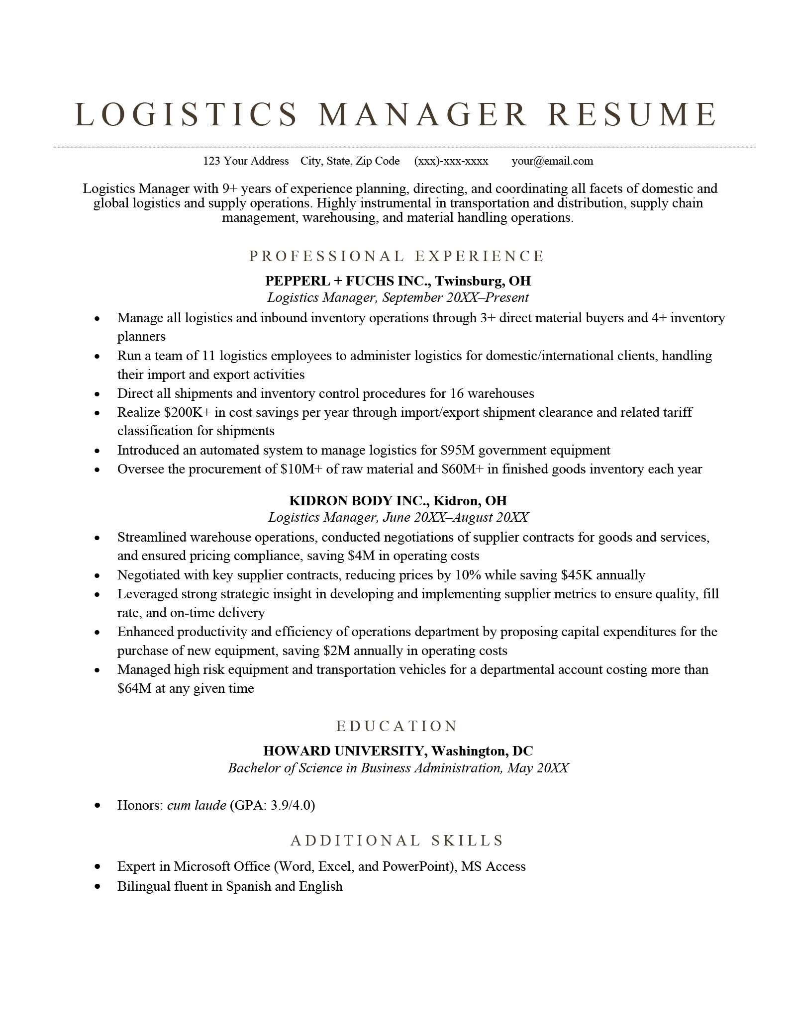Top Resume Objective Examples Logistics to Enhance Your Job Application