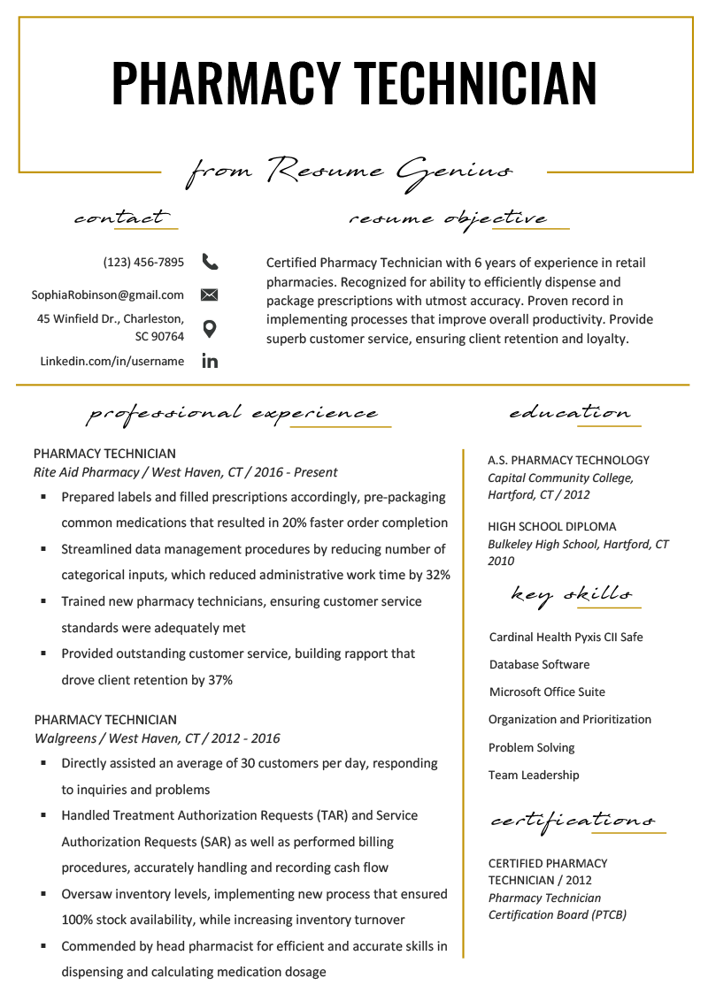 Resume Objective Examples Pharmacy Technician: Crafting the Perfect Objective for Your Career