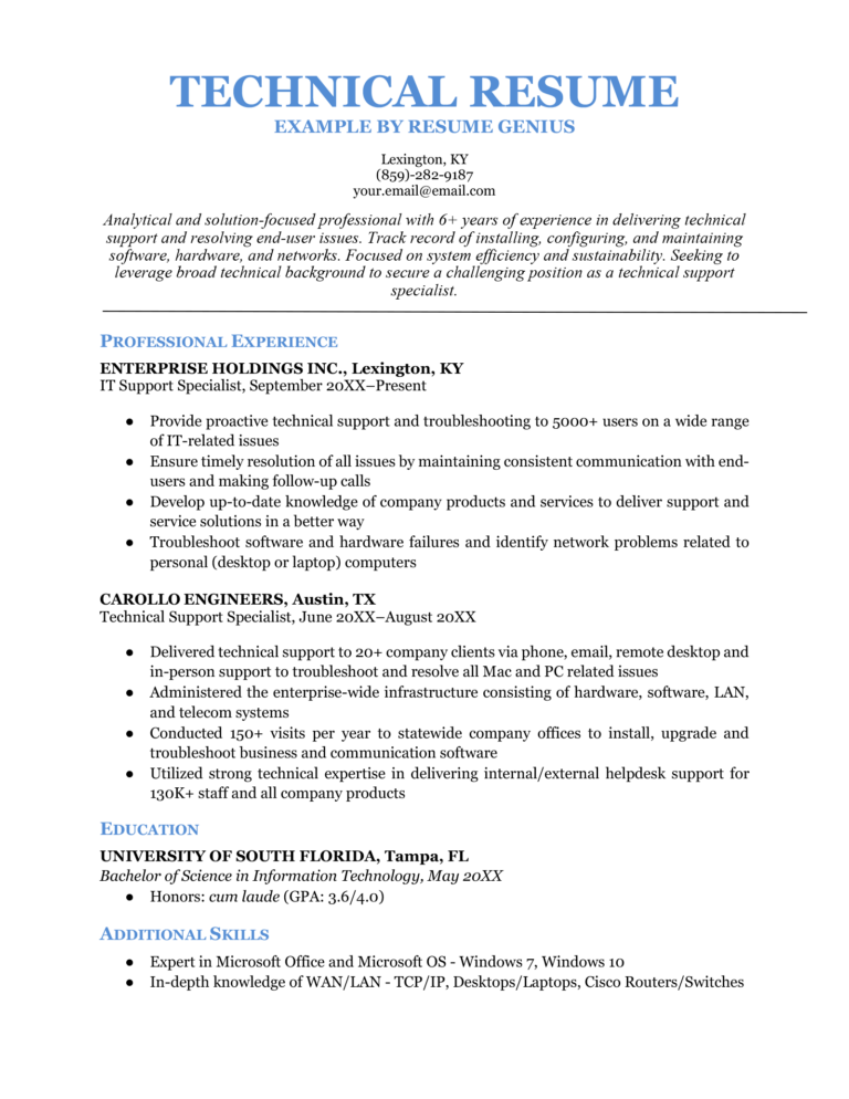 Top Resume Objective Examples Technical to Elevate Your Job Application