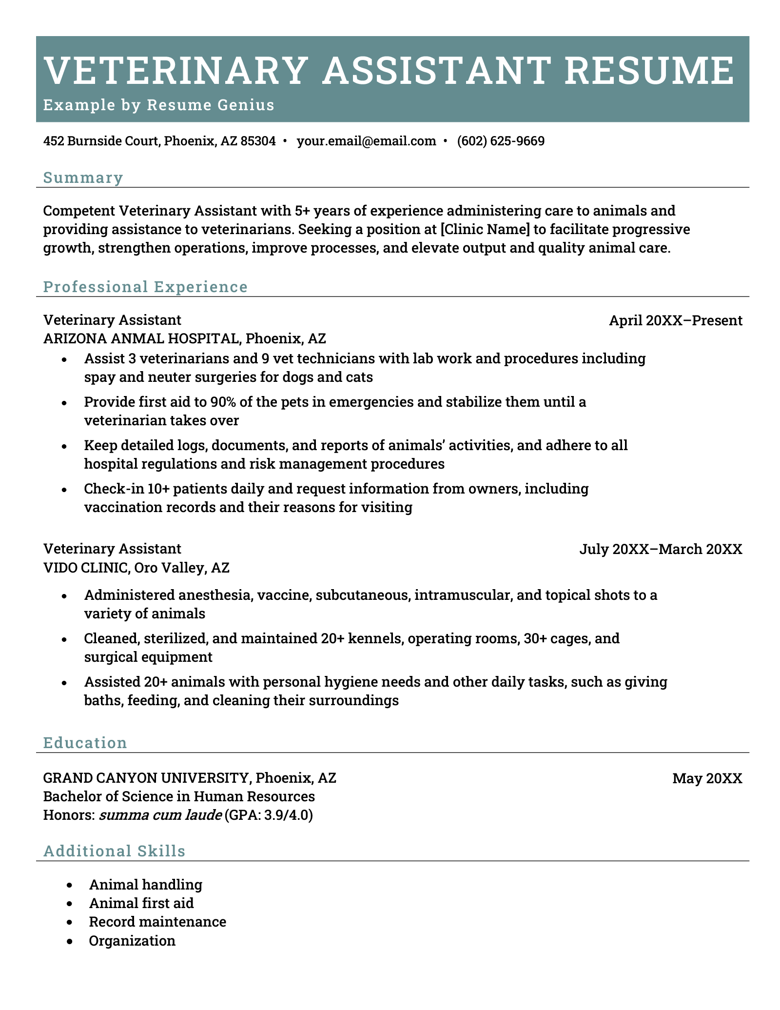 Top Resume Objective Examples for Veterinary Assistants to Land Your Dream Job