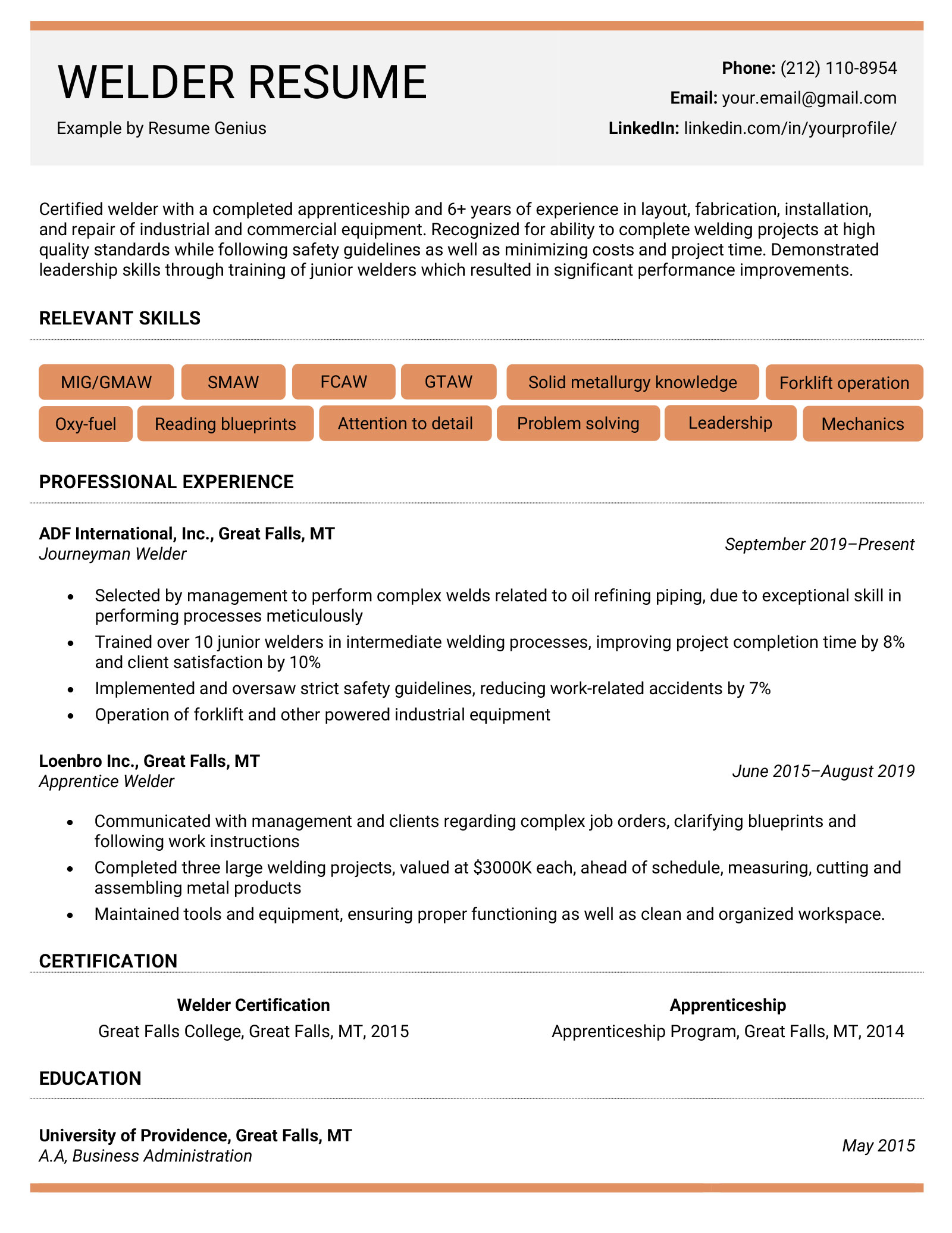 Top Resume Objective Examples Welder: Crafting the Perfect Introduction
