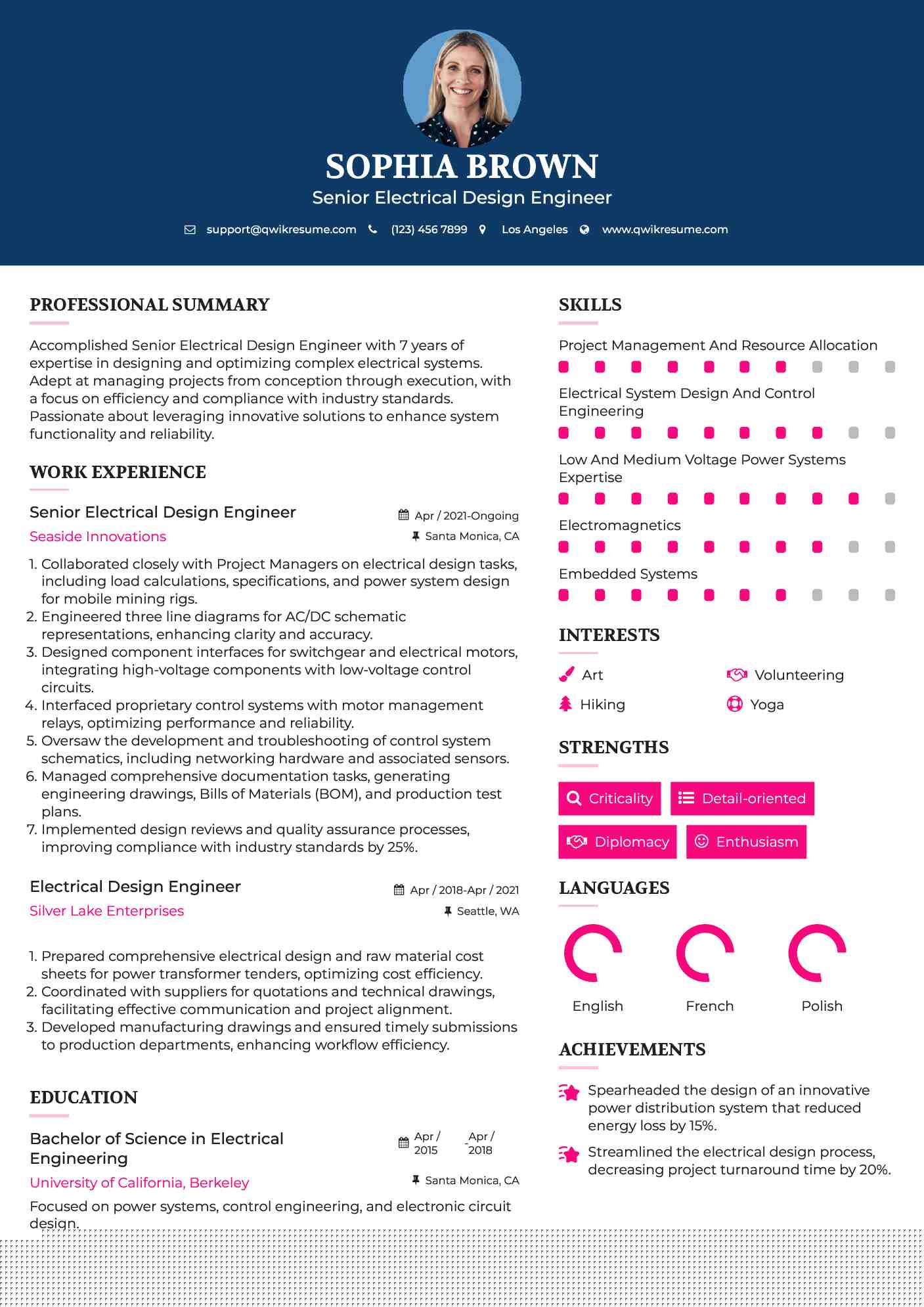 Crafting an Impactful Resume Of Design Engineer Electrical: Tips and Examples