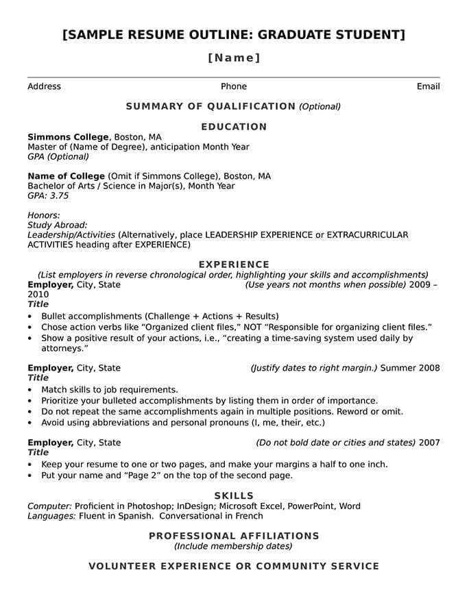Essential Resume Outline For Students: Crafting a Standout Resume for Career Success