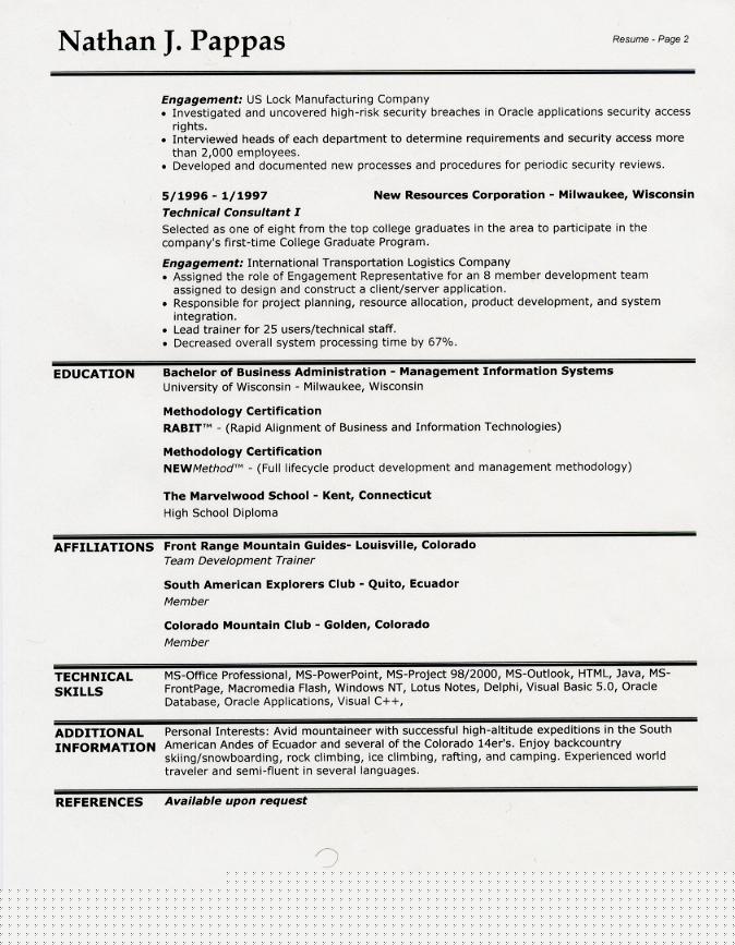 Crafting a Professional Presentation: A Guide to Resume Page 2 Header Example