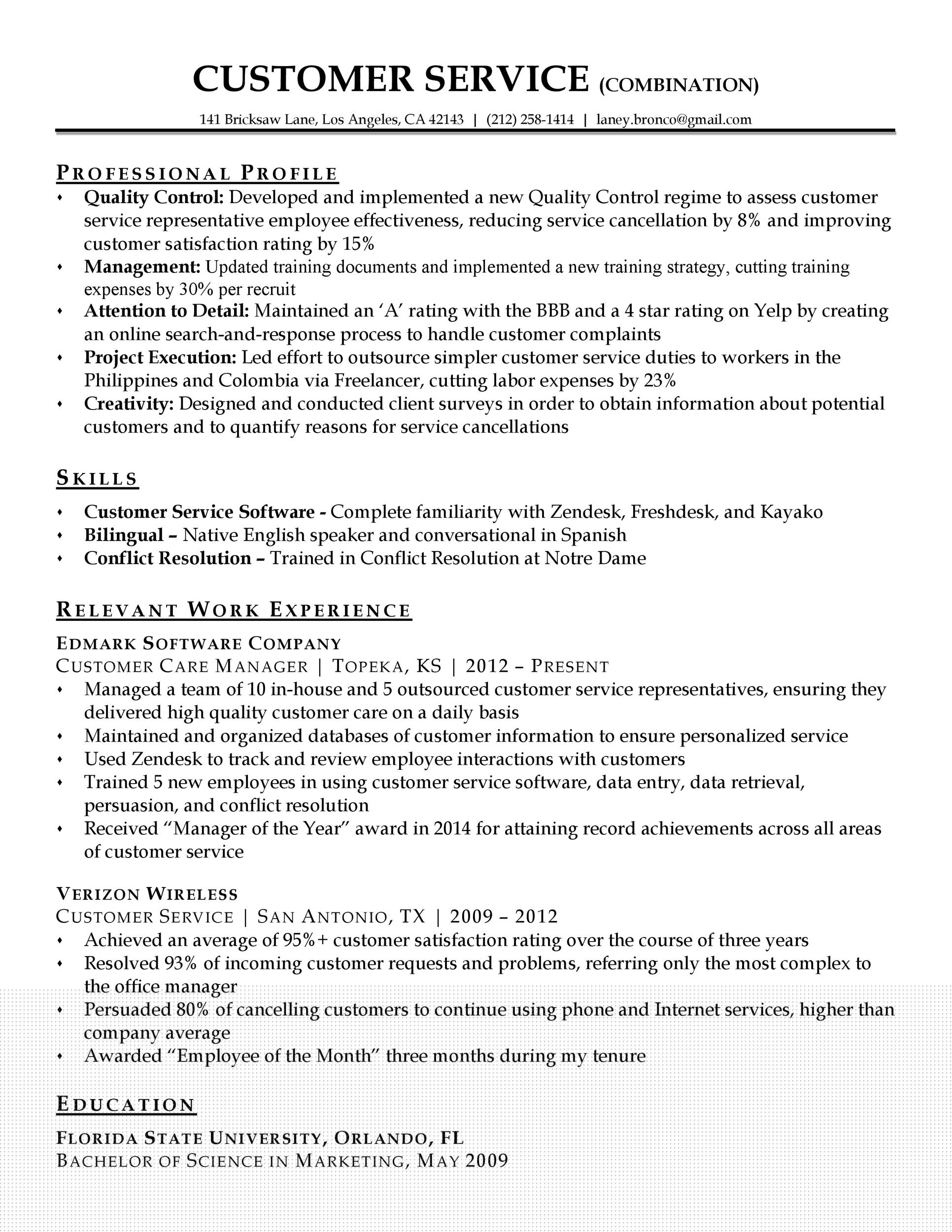Top Resume Profile Examples For Customer Service to Land Your Dream Job