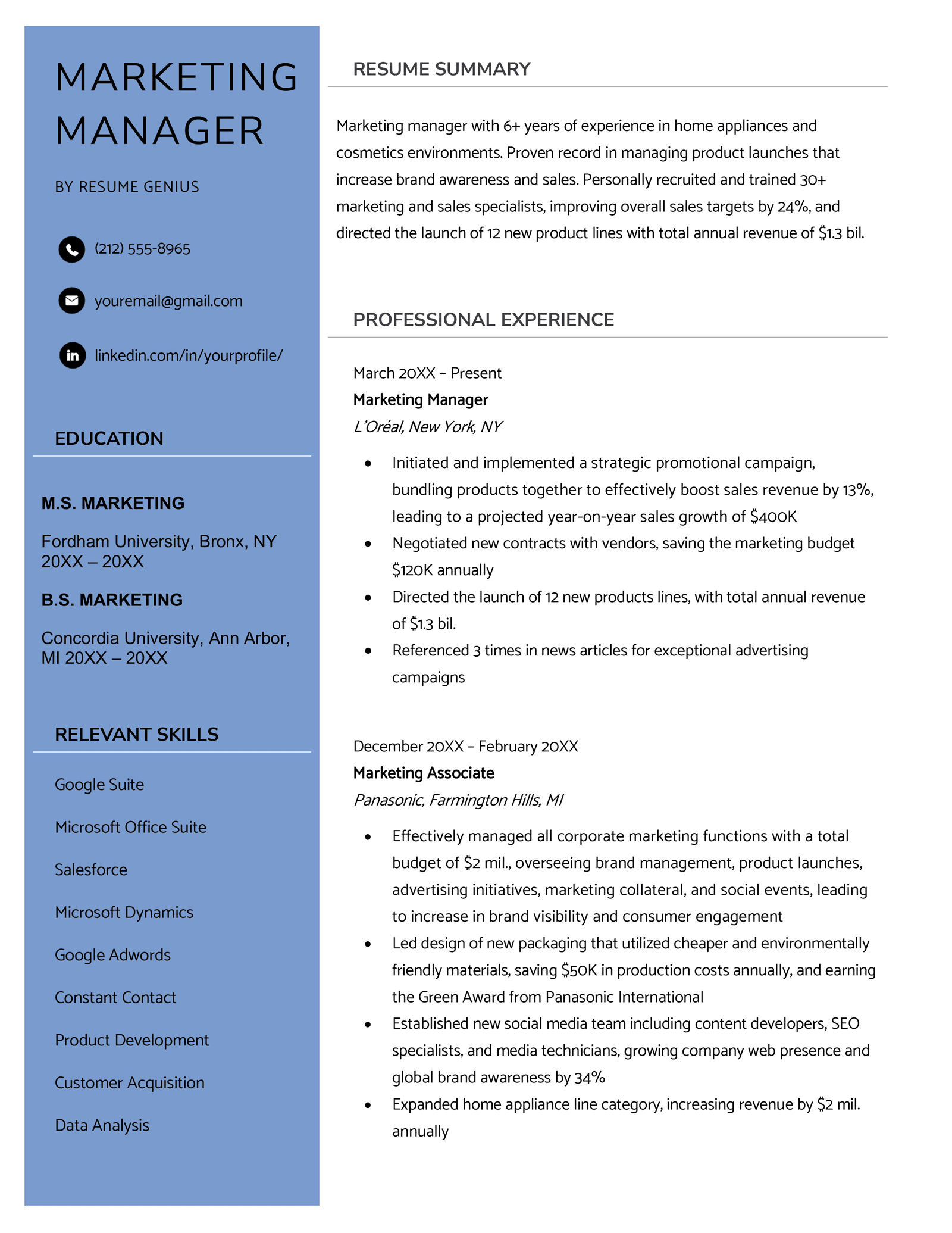Top Resume Samples Marketing Manager: Stand Out in Your Job Search