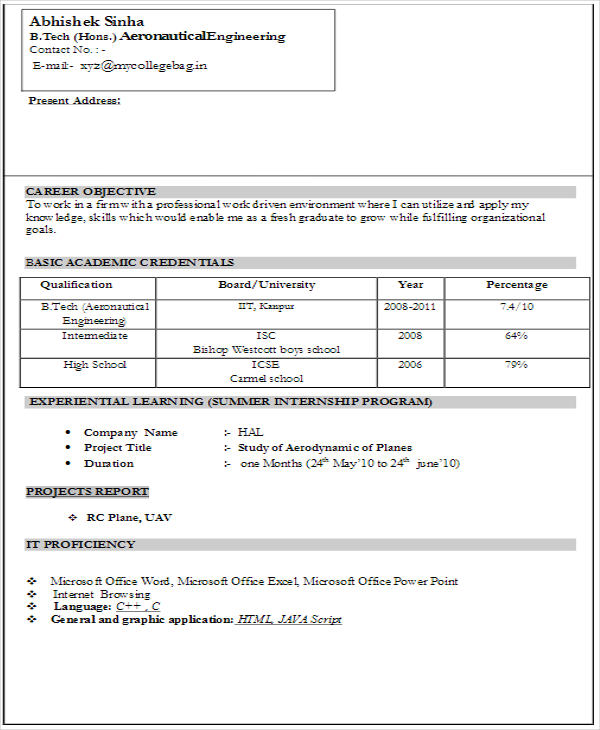 Essential Guide: Resume Samples Pdf For Freshers to Kickstart Your Career
