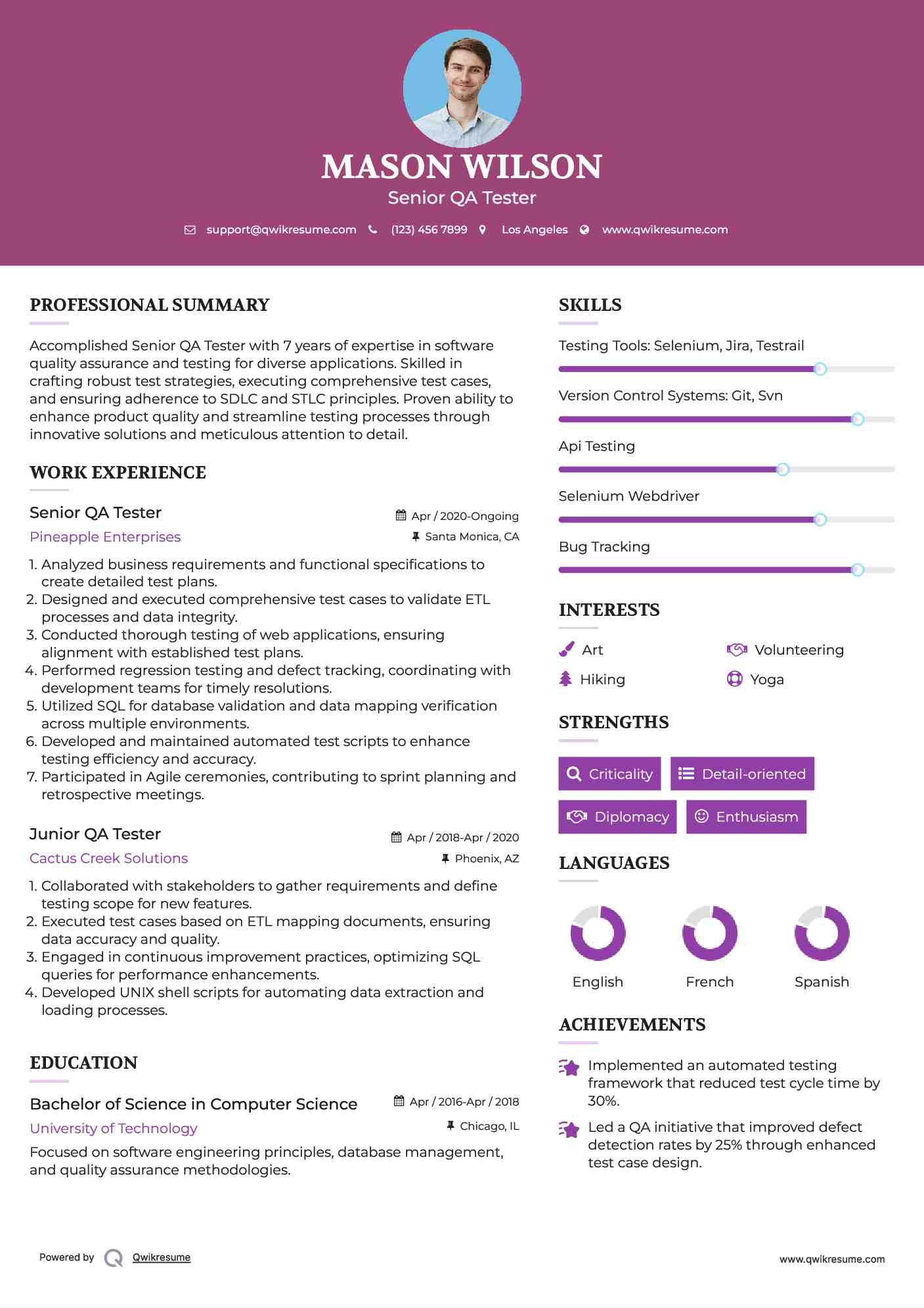 Top Resume Samples for QA Testers: Crafting the Perfect Application