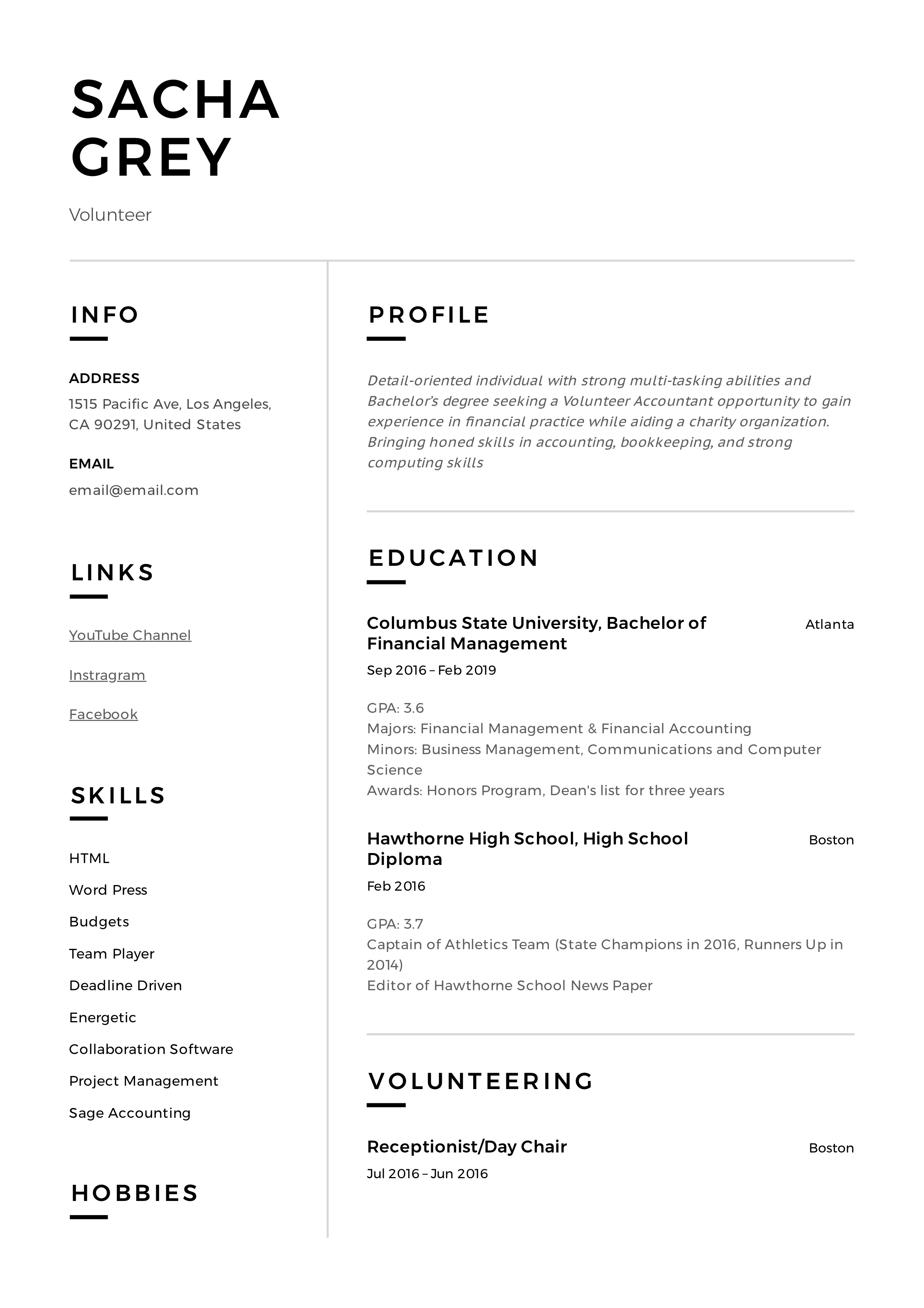 Top Resume Samples Volunteer Work: How to Highlight Your Volunteer Experience Effectively