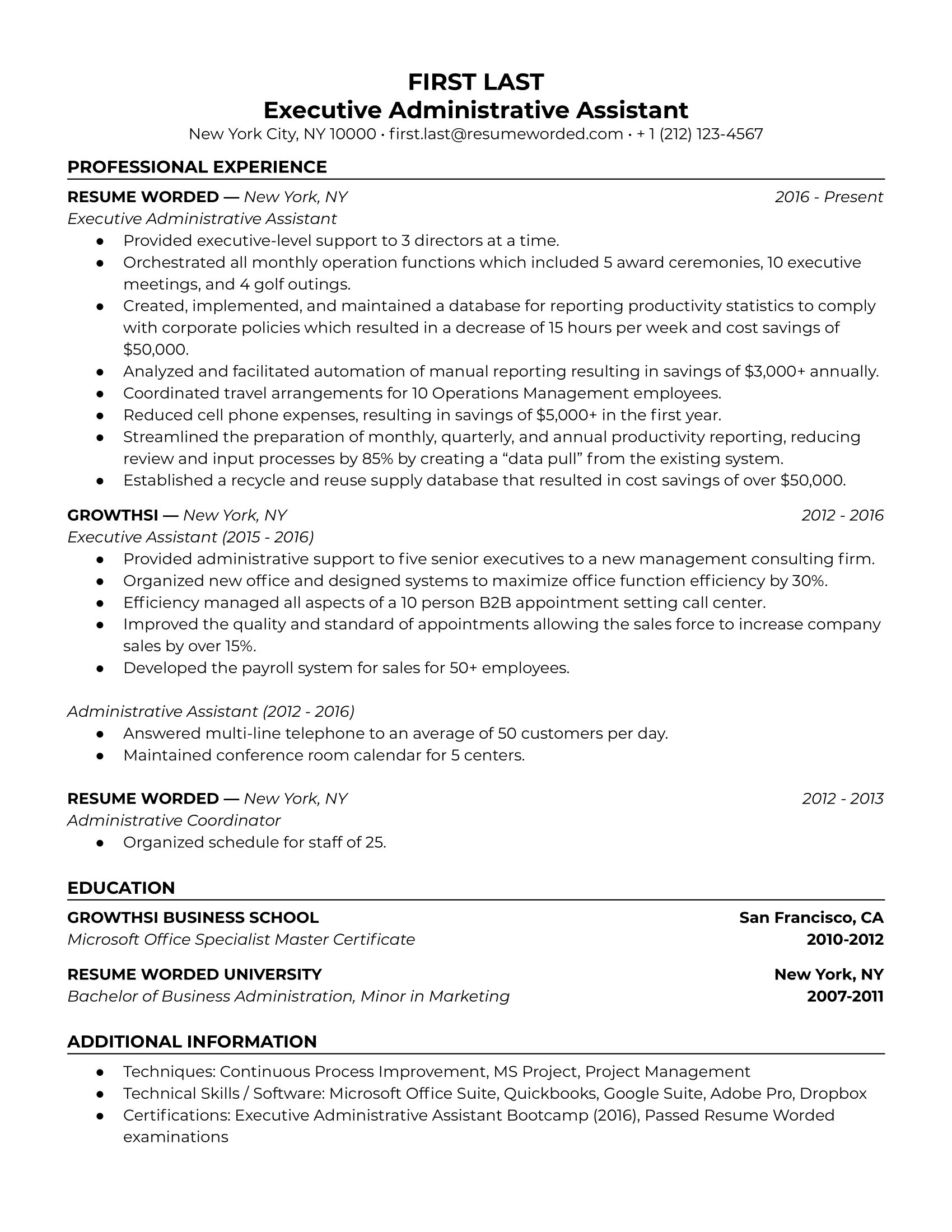 10 Powerful Resume Summary Examples Executive Assistant to Elevate Your Job Application